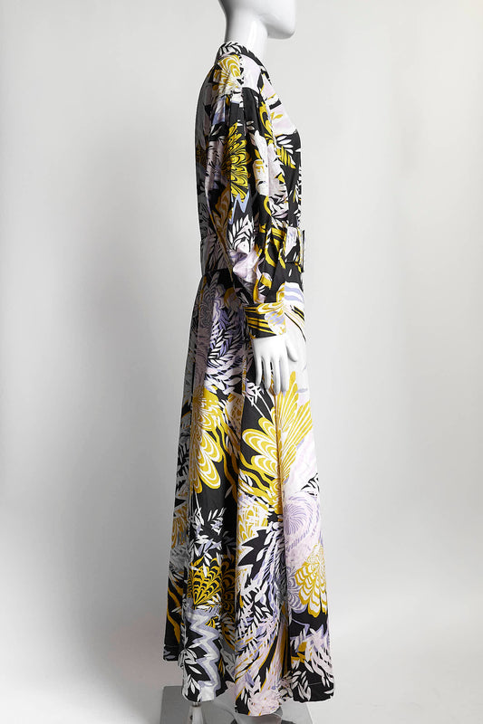 Ralph & Russo Purple Floral Printed Long Dress 46