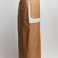 Rejina Pyo Ellie Two-tone Cotton Camel Canvas Midi Skirt IT 40