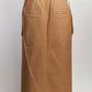 Rejina Pyo Ellie Two-tone Cotton Camel Canvas Midi Skirt IT 40