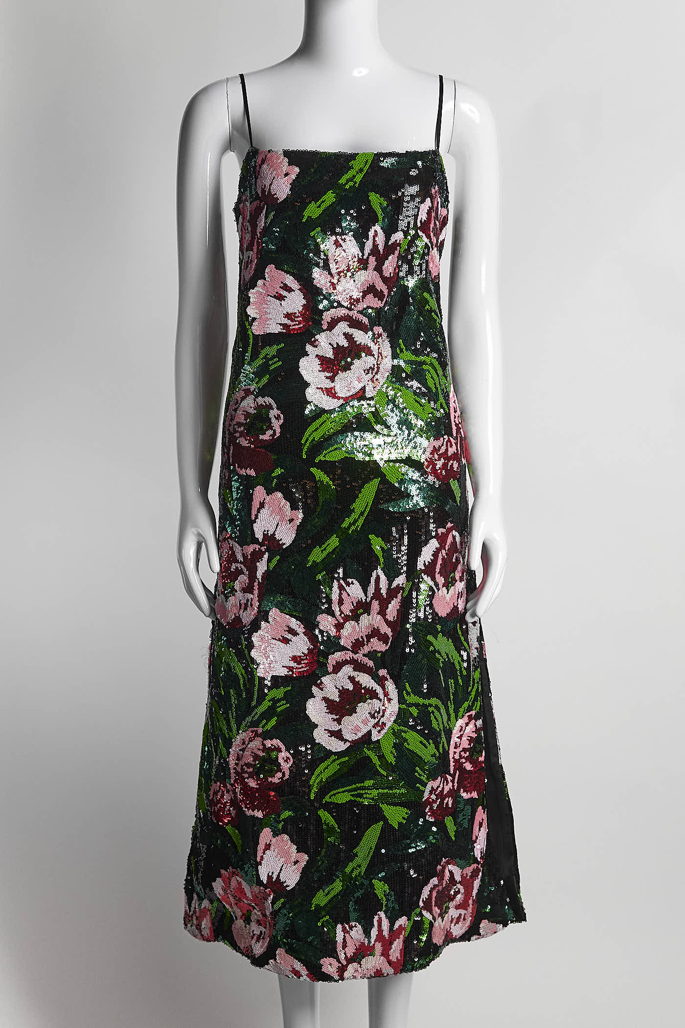 Richard Quinn Sequin Floral Dress US 8