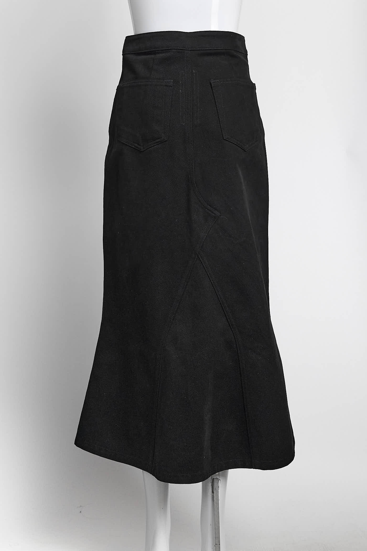 Rick Owen Black Denim Skirt 40