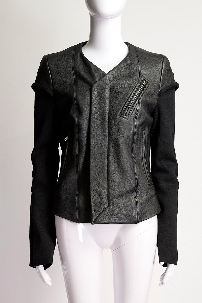 Rick Owens Black Biker Jacket US8