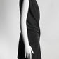 GRETA CONSTANTINE Black one Shoulder Rouched Dress S