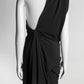 GRETA CONSTANTINE Black one Shoulder Rouched Dress S