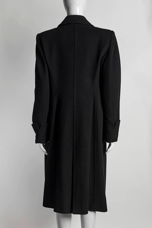 Roberto Cavalli Black Cashmere Coat 46