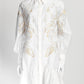Roberto Cavalli White Brasso Feather Print Shirt Dress 38