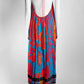 Roberto Cavalli blue/Orange Silk maxi Dress 42