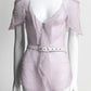 Roland Mouret Pink Textured Sheer Blouse with Belt