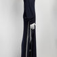 Rosetta Getty Navy Knit One Shoulder Dress M