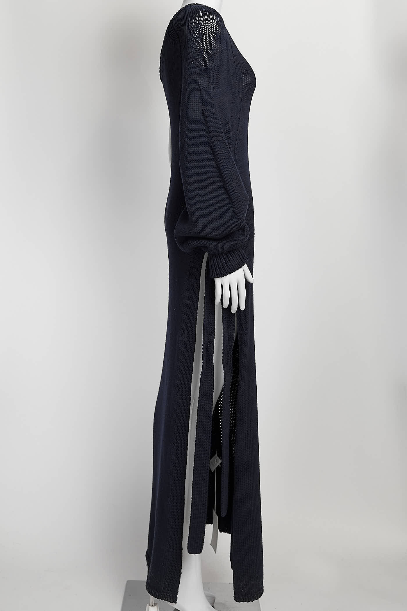 Rosetta Getty Navy Knit One Shoulder Dress M