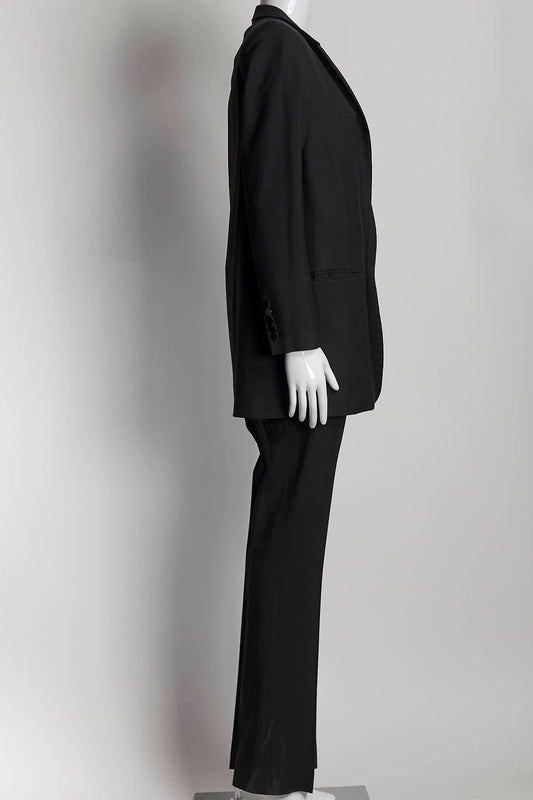SAINT LAURENT Slim-Fit Satin-Trimmed Wool Blazer/Trouser Suit 40