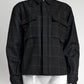 Sacai Black Plaid Shirt with Pleated Back Panel 2