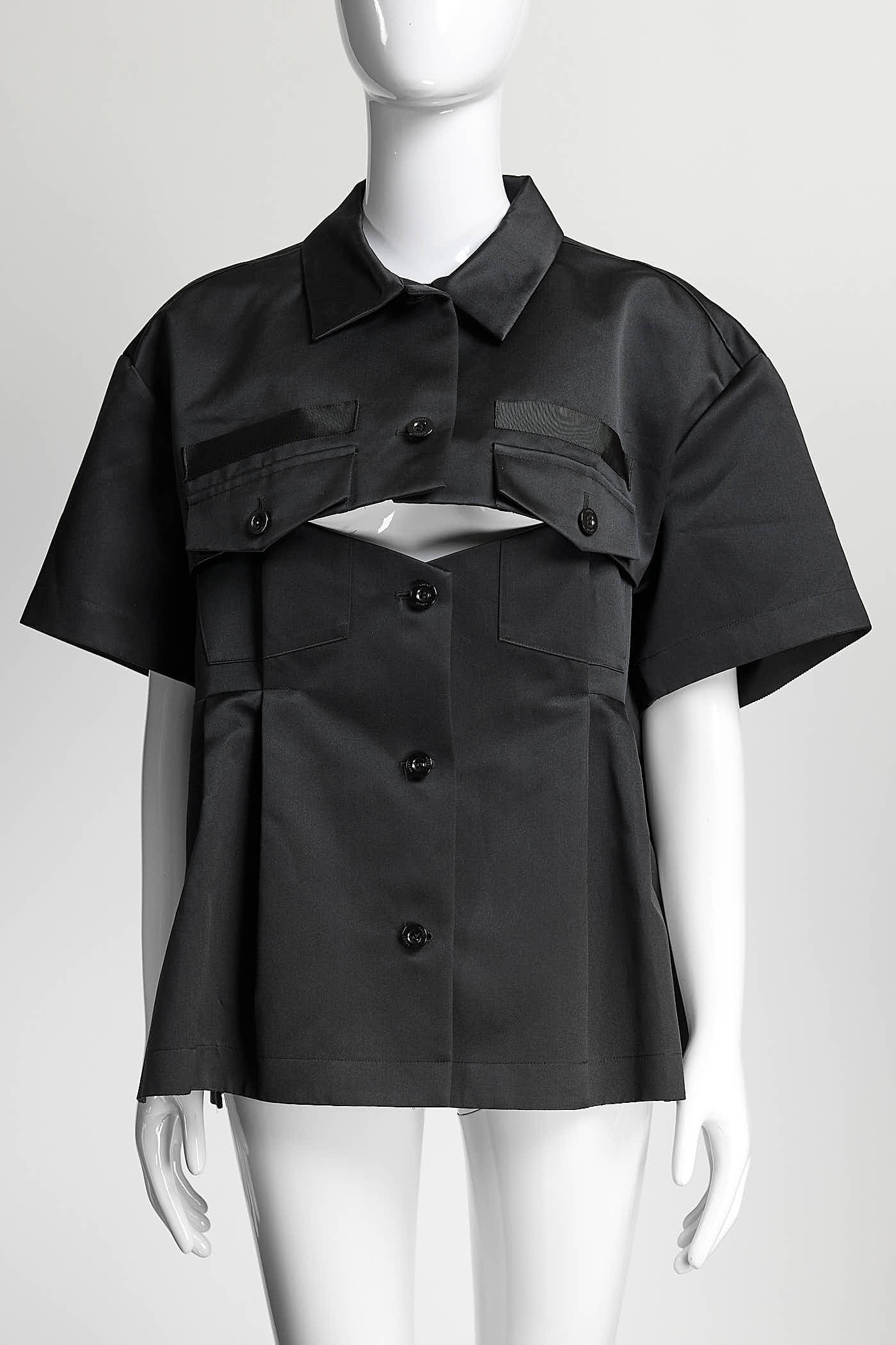 Sacai Black Short-sleeved Shirt 3