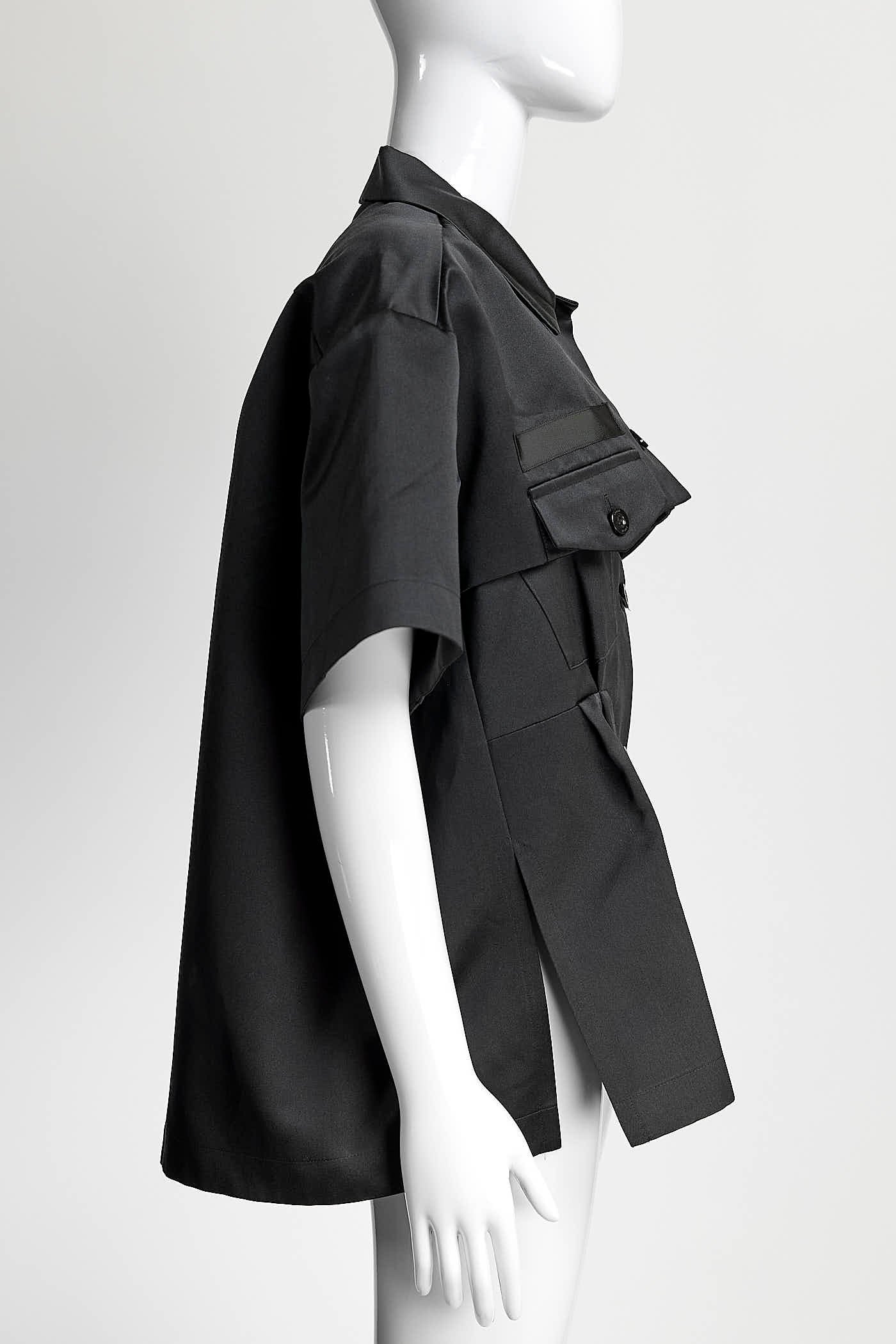 Sacai Black Short-sleeved Shirt 3