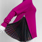 Sacai Pink Turtleneck with Pleated Sweater