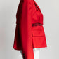 Sacai Red Blazer with Striped Detail 2