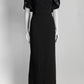 Safiyaa Black Gown with Crystal Detail US10