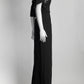 Safiyaa Black Gown with Crystal Detail US10