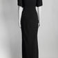 Safiyaa Black Gown with Crystal Detail US10