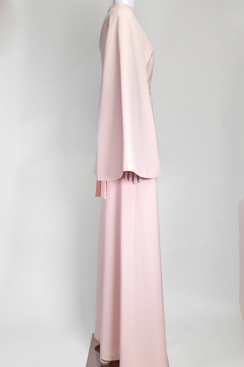 Safiyaa Cosette Cape Detail Pink Gown US 6