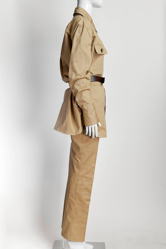 Saint Laurent Belted Saharienne Shirt Pant Set 36