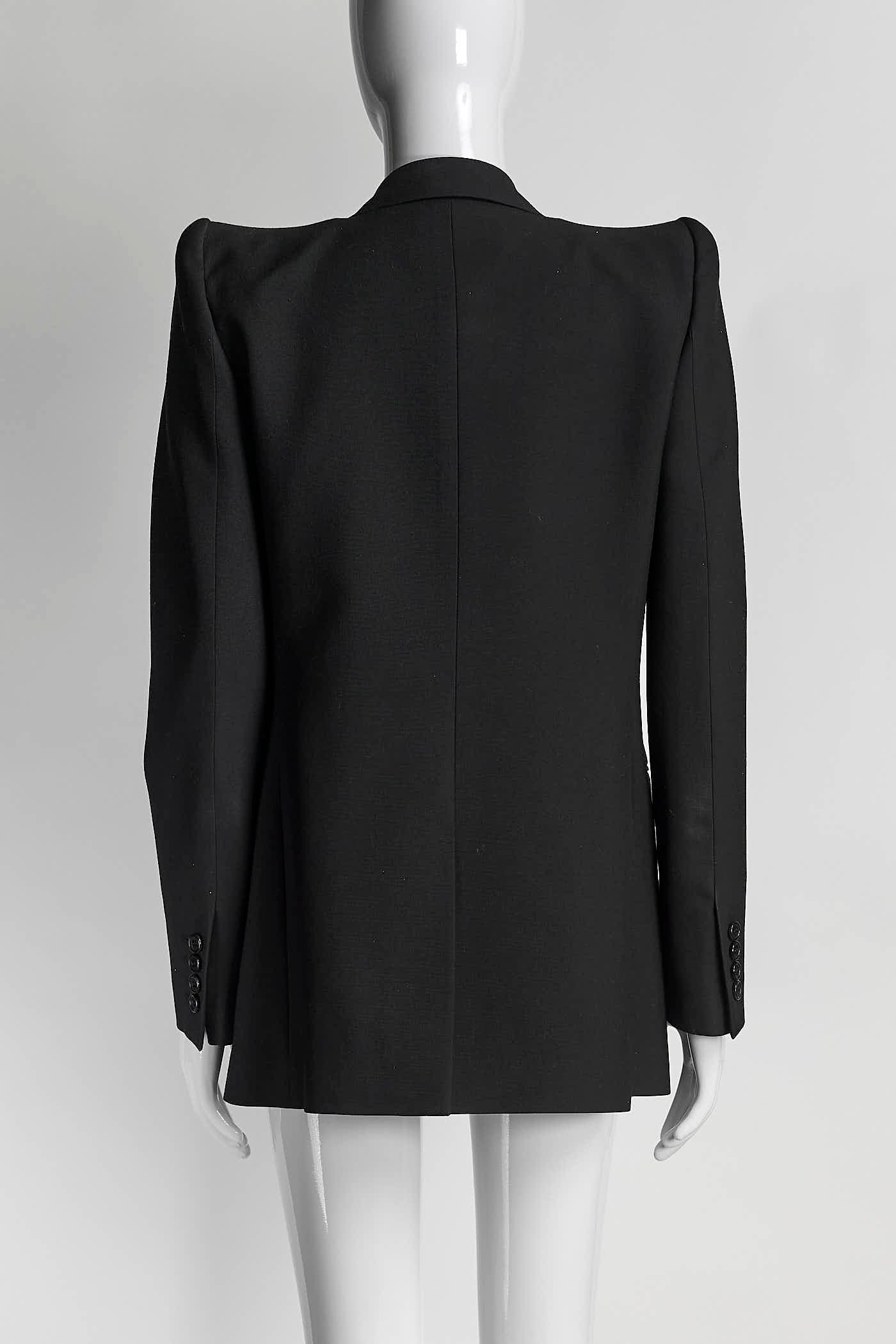 Saint Laurent Black Blazer with Shoulder Pad 40