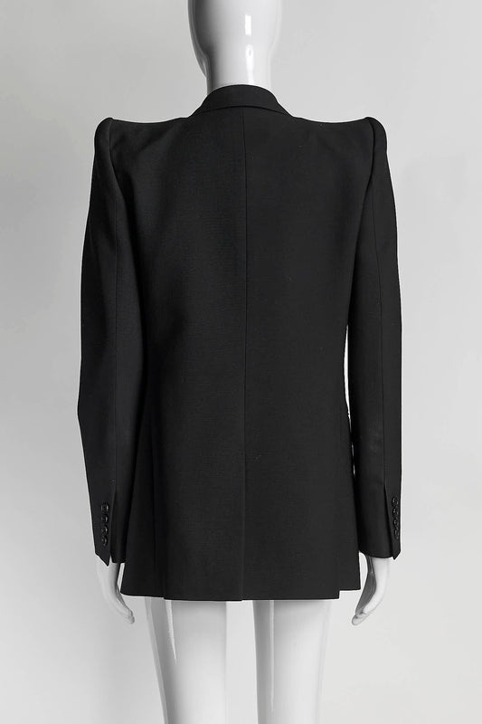 Saint Laurent Black Blazer with Shoulder Pad 40