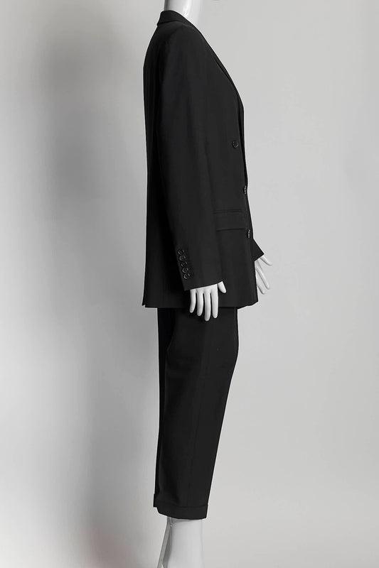 Saint Laurent Black Double Breasted Blazer/Trouser Suit 40