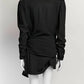 Saint Laurent Black Draped Jersey Dress 38