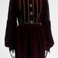 Saint Laurent Burgundy Velvet Dress 40