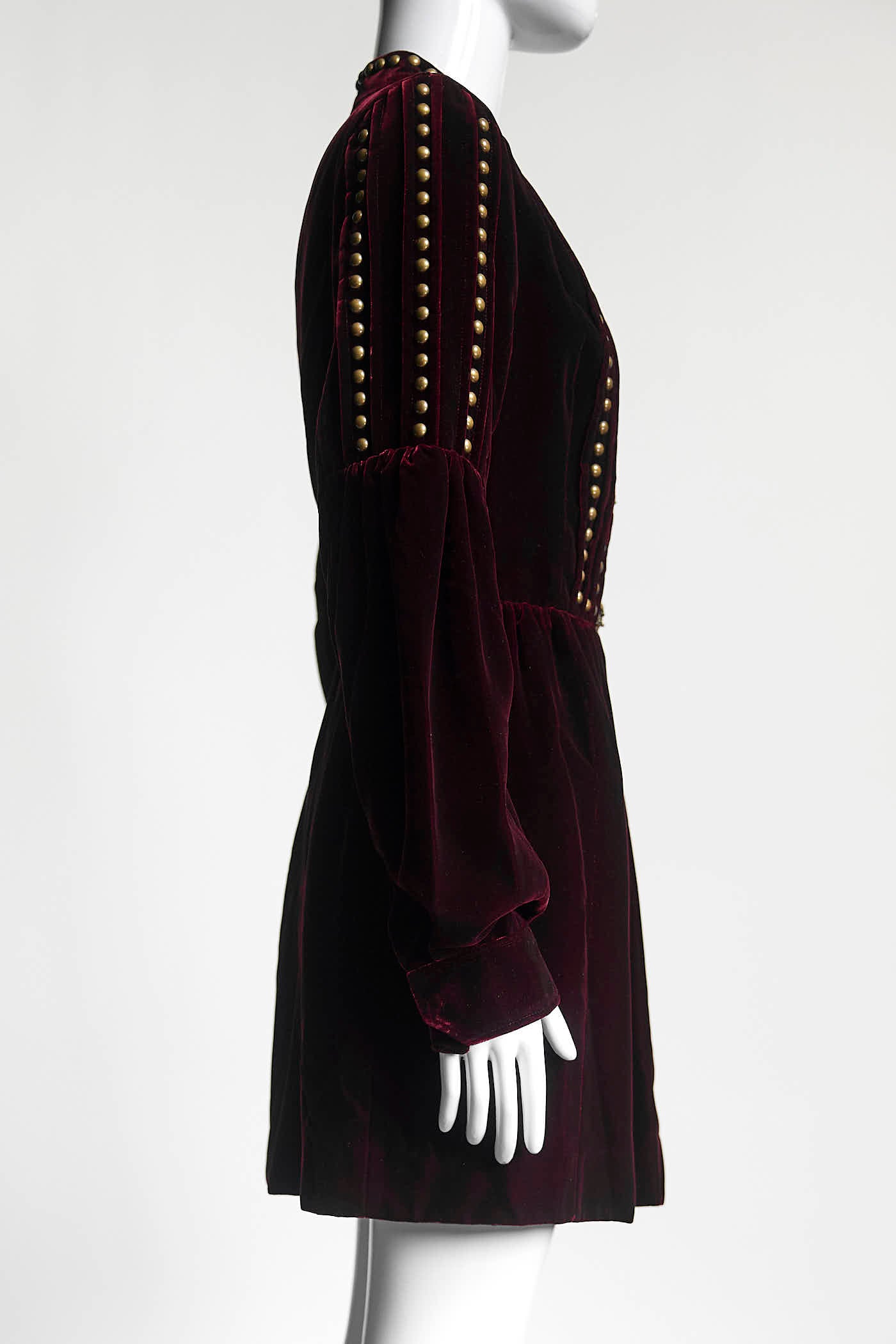 Saint Laurent Burgundy Velvet Dress 40