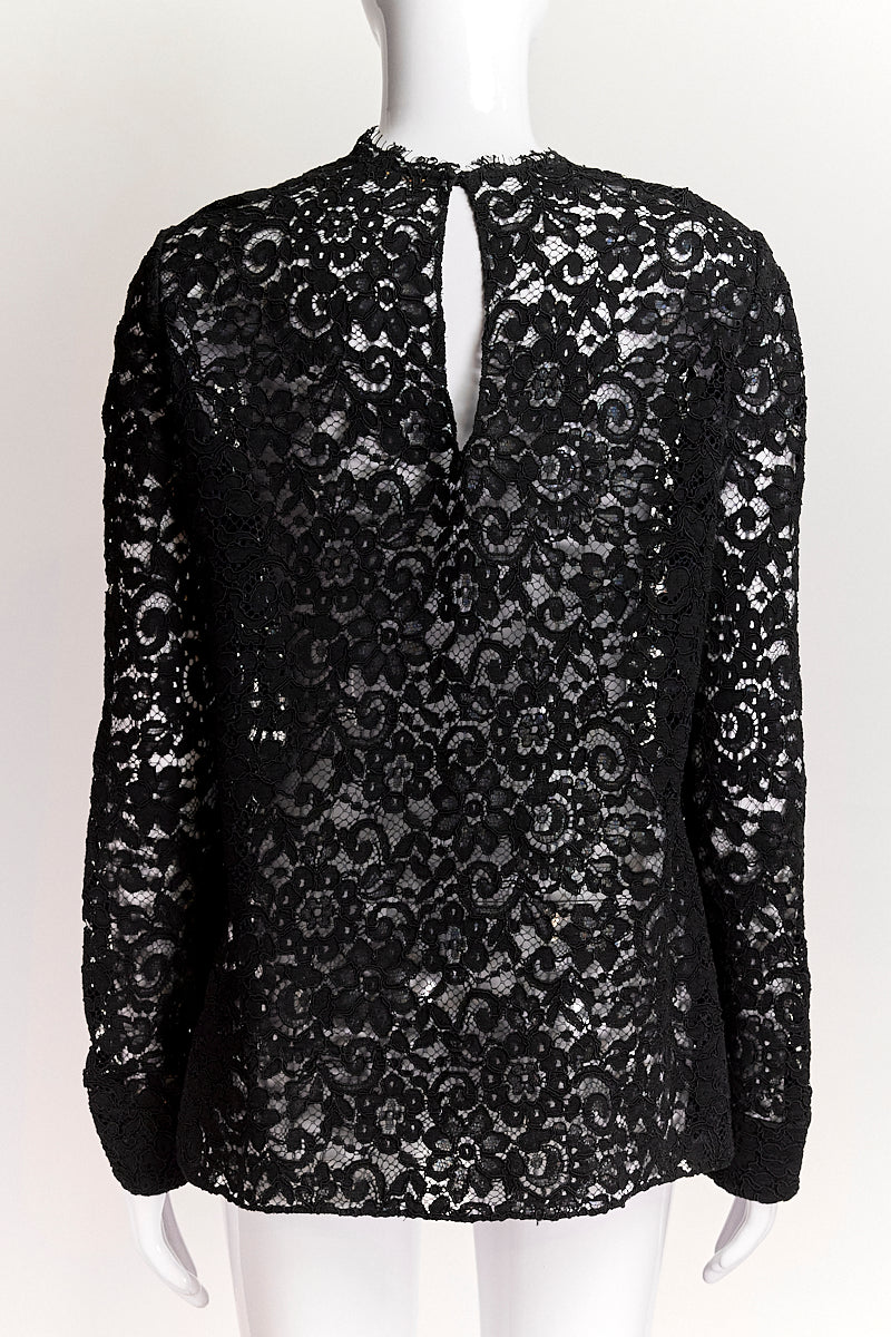 Saint Laurent Floral Lace Blouse IT38