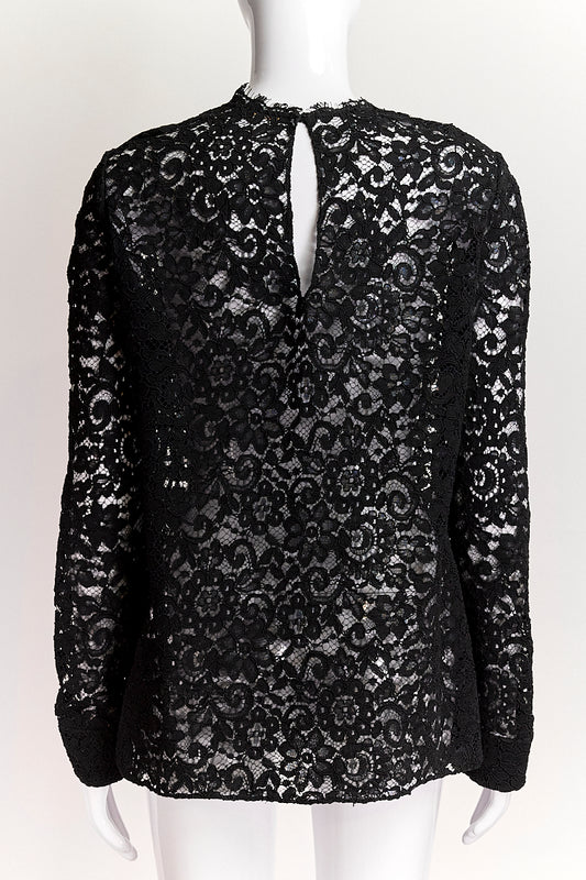 Saint Laurent Floral Lace Blouse IT38