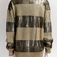 Saint Laurent Gold Striped Linen Blend V-Neck Sweater L