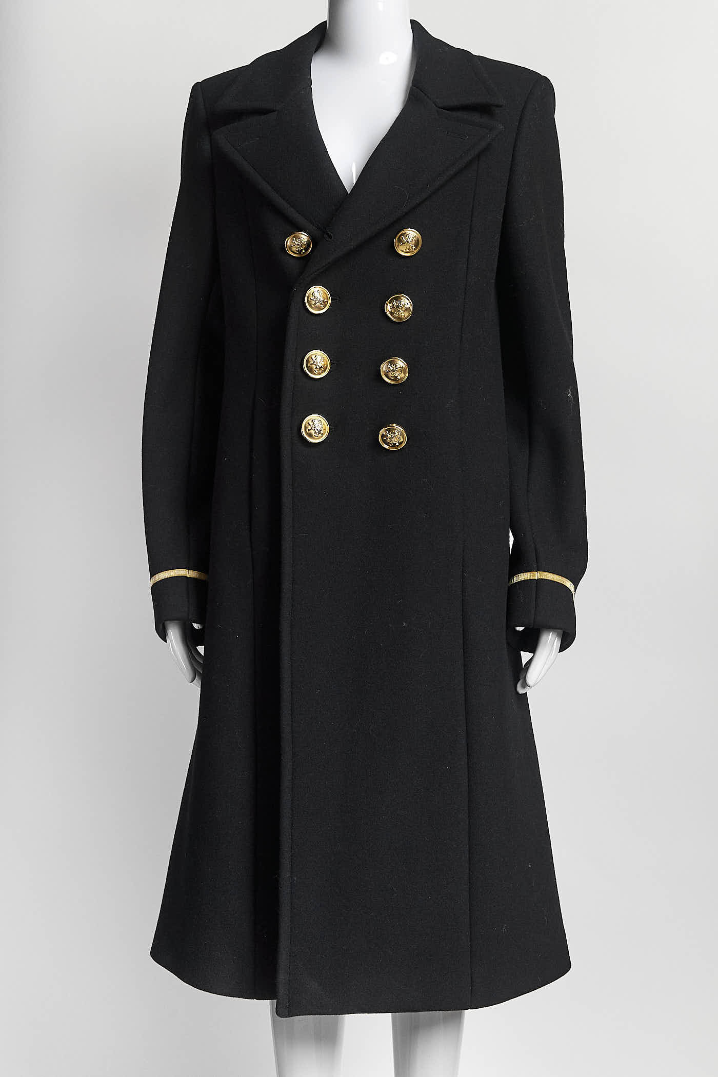 Saint Laurent Paris Double-Breasted Wool Coat 44