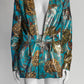 Saint Laurent Paris Gold Turquoise Print Romper 38