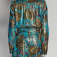 Saint Laurent Paris Gold Turquoise Print Romper 38