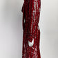 Saint Laurent Red Sequin Dress IT 40