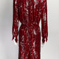 Saint Laurent Red Sequin Dress IT 40