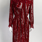 Saint Laurent Red Sequin Dress IT 40