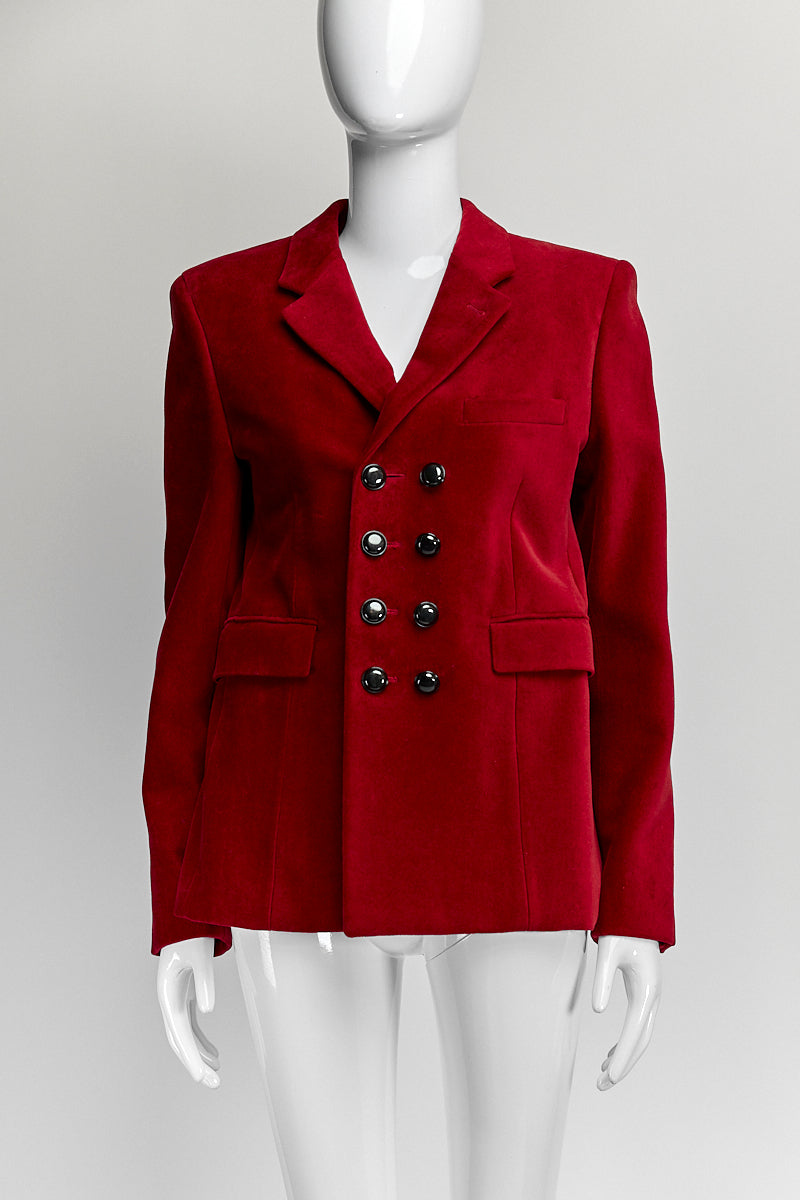 Saint Laurent Red Velvet Blazer 40