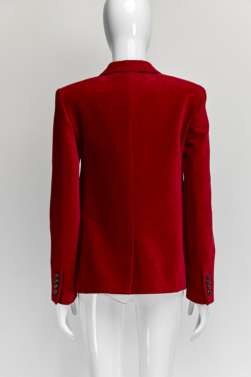 Saint Laurent Red Velvet Blazer 40