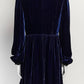 Saloni Navy Velvet Dress with Bow Detail UK8
