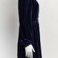 Saloni Navy Velvet Dress with Bow Detail UK8