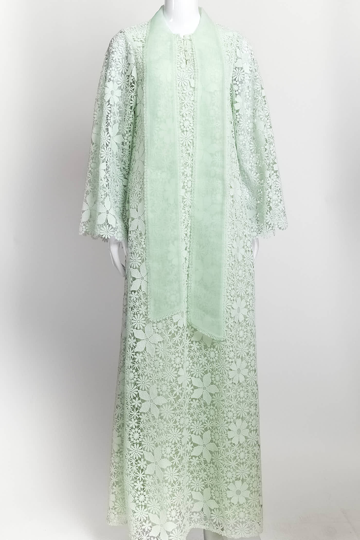 Self-Portrait Green Embellished Longsleeve Dress 2