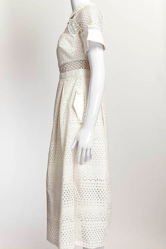 Self-Portrait White Lace Dress US4
