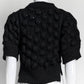 Simone Rocha Black Wool Short-sleeved Sweater with Beaded S