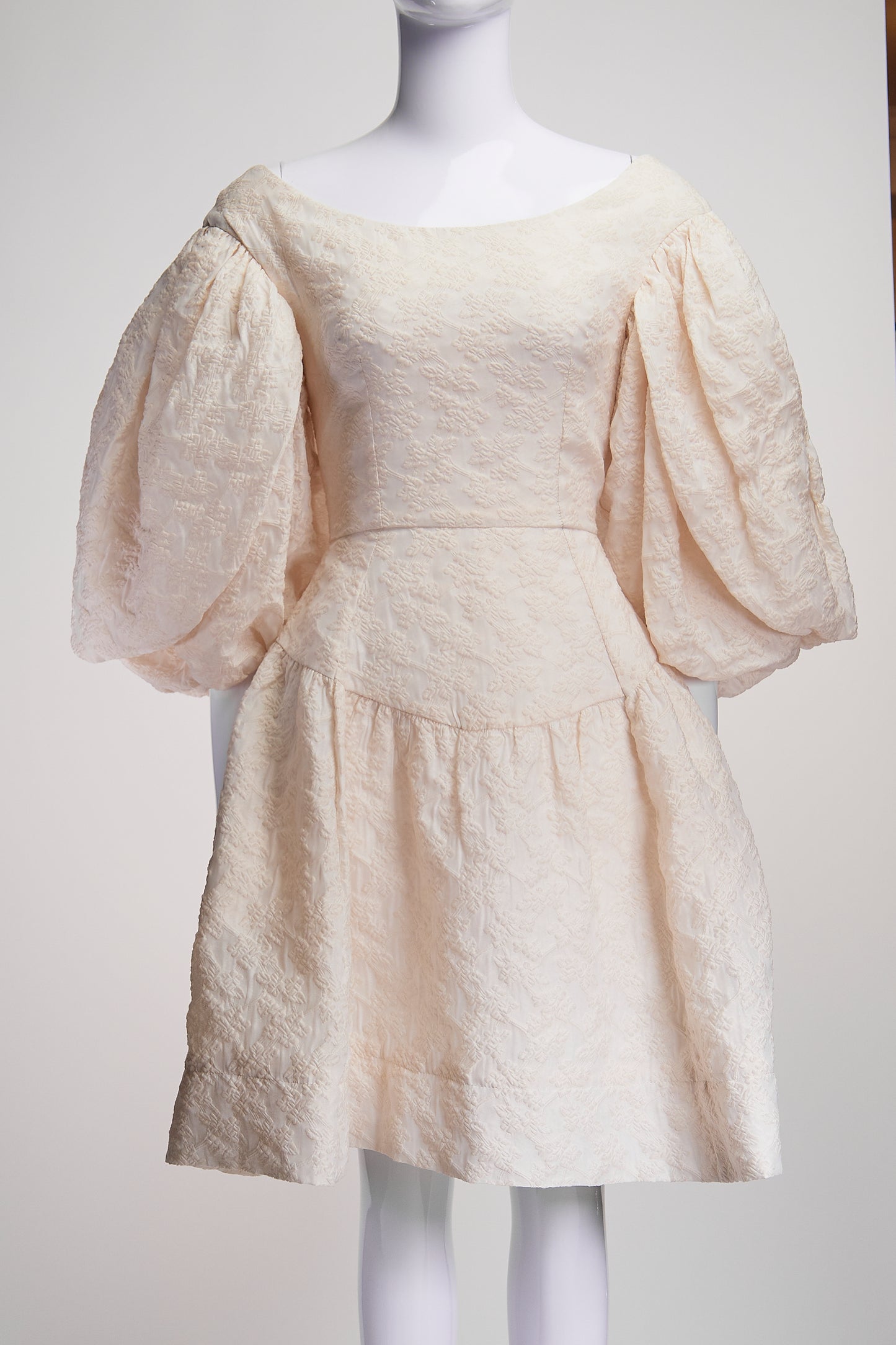 Simone Rocha Cream Layered Puff Sleeve Dress UK6