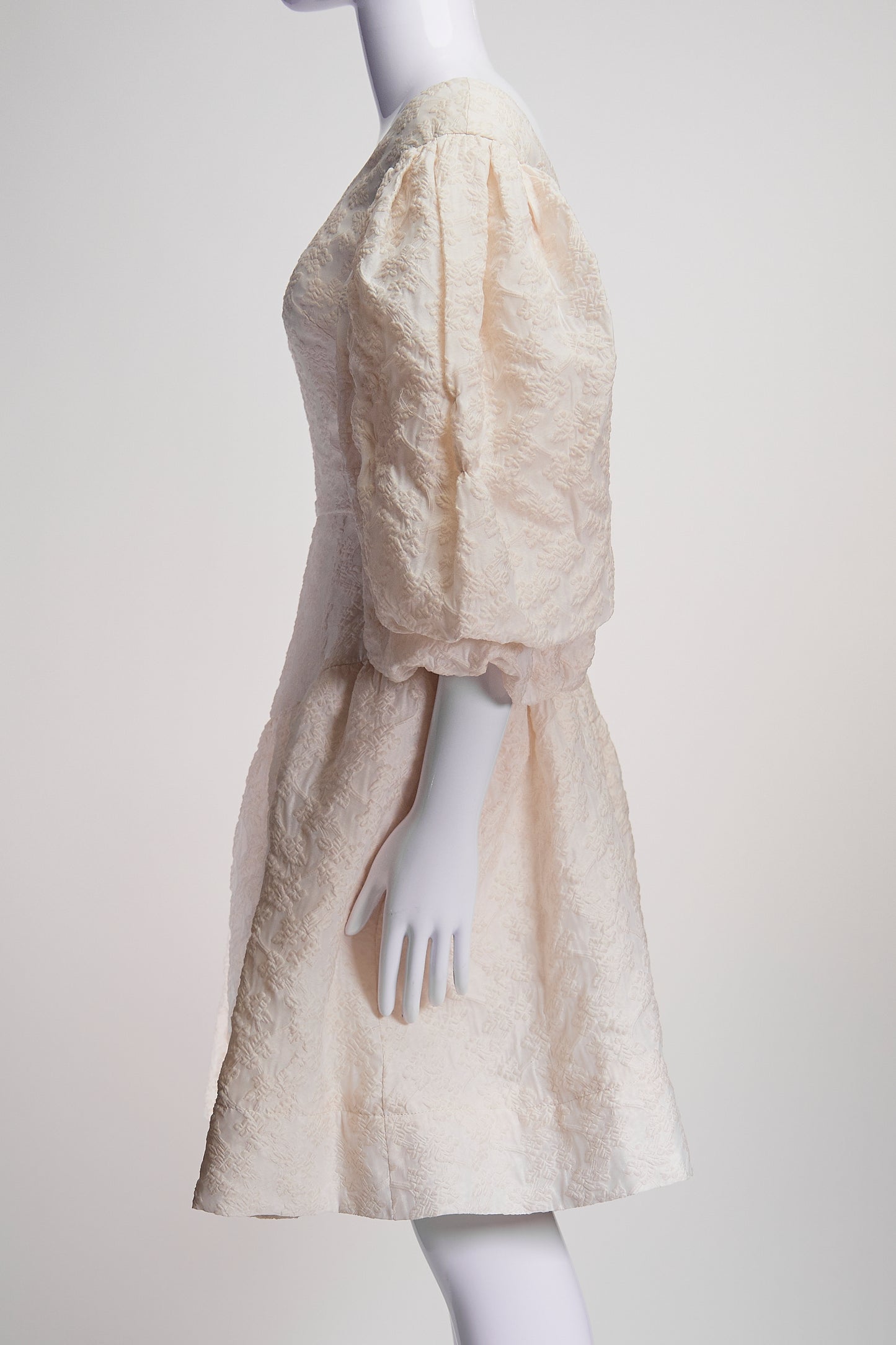 Simone Rocha Cream Layered Puff Sleeve Dress UK6