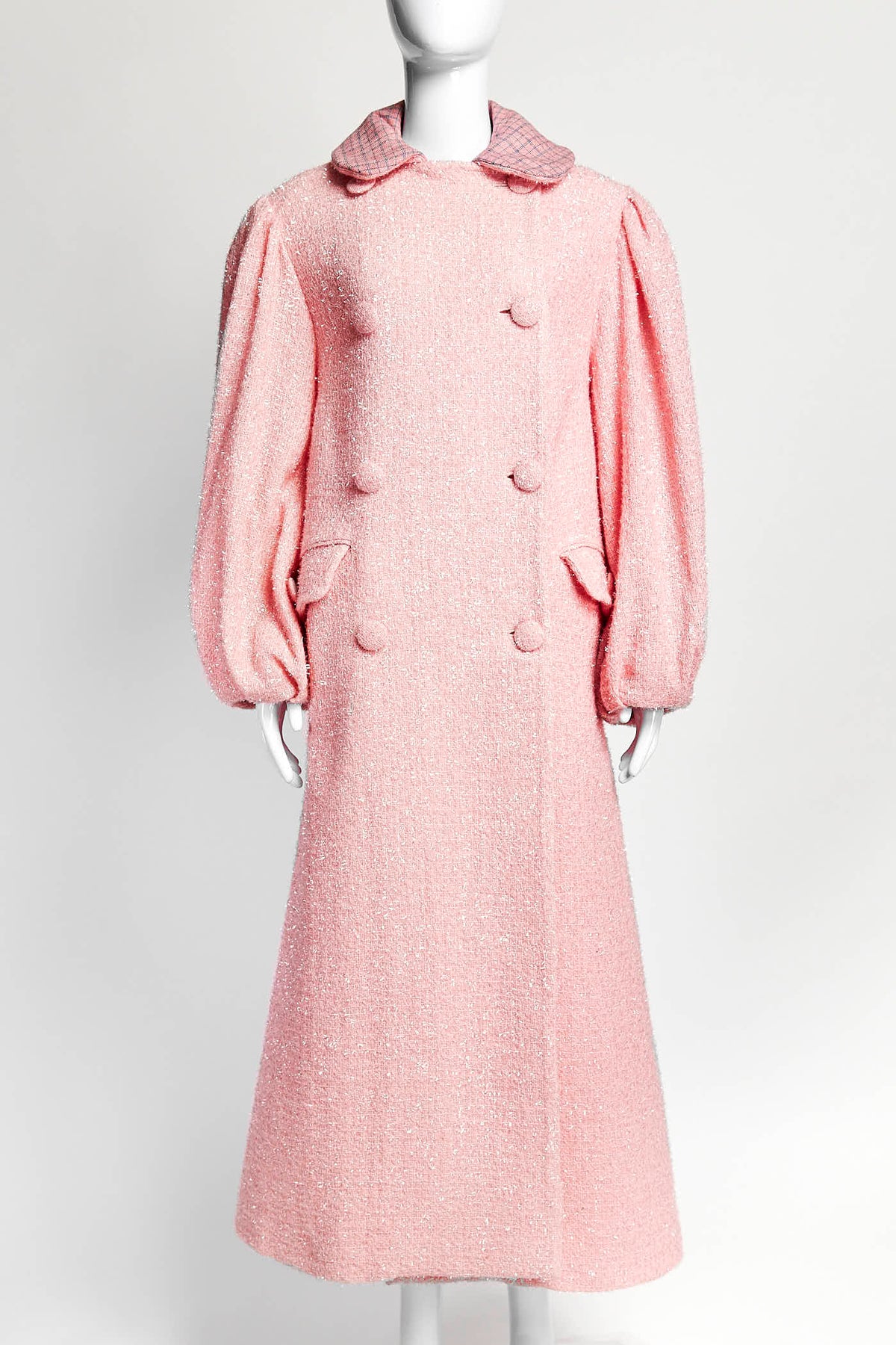 Simone Rocha Light Pink Tweed Coat